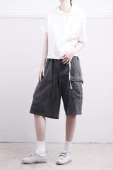 Noir wide cargo pants