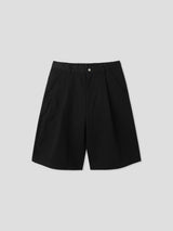 VIR Style Cotton Pin-Tuck Wide Bermuda Shorts