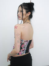 [香] Oriental Floral Shirring Top
