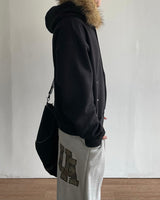 Fuzz Crop Napping Zip-up Hoodie