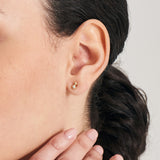 Ball Cubic 925 Silver Stud Earring E045-01G-CZ
