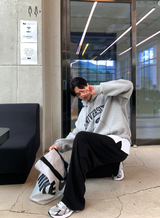  Urban University Embroidery Double Middle Overfit Hoodie