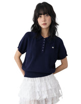 モナルカラー ショートスリーブ ニットTシャツ