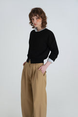 Wide pintuck pants_beige