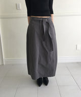Toven Belted Balloon Long Skirt 