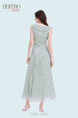 Mint Soufflé Frill Long Dress