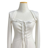 Holy Square Ribbon Corset Long Sleeve T-shirt