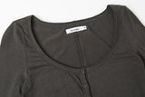 Basic open tee - charcoal 
