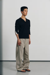 コントラストリベッドヘンリートップ(Black)