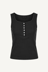 Button ribbed sleeveless