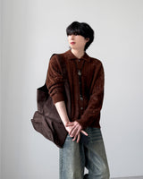 Rose Angora Collar Cardigan