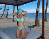 Mint pink basic strap bikini