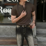 [1+1] LMN ファーストマッスルフィットアイスブントヘンリーネック半袖Tシャツ (10 colors)