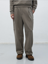 stitch cargo sweat pants - grey         