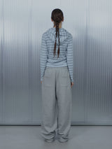 Badge Stripe Hooded Cardigan