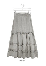 Jibram Frill Tiered Flower Banding Long Skirt
