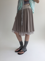 Merci Chiffon Midi Skirt (4color) 
