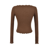 Elina Lace Trim Button Cardigan