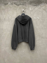 Dusty Pigment Crop Hood Zip-Up (3color) (No.1001)