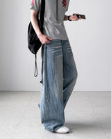バイザー リンクル ワイド デニム