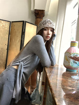 Side strap soft long-sleeve t-shirt