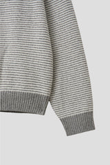 Stripe Knit Zip-Up