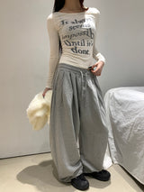 23 patch wide sweat pants(3color)