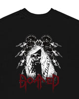 ゴーテッドカッティングオーバーサイズTシャツ(ブラック)