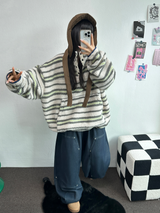 MINK🐻🧸RIVET STRING LONG WIDE PANTS 💙🖤2COLOR