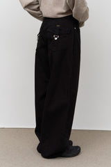 (W) ウェスティバックルワイドパンツ
