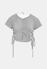 Claire Ruched Halter Tee