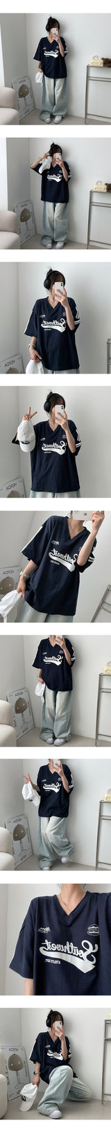 クレーントラック Vネック 半袖Tシャツ