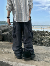 MOS Washed Buckle Wide Pants 4C