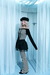 striped semi-bootcut leggings