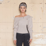 フルッフィーコルセットワンショルダーニット[Gray]