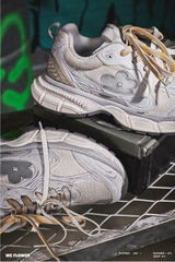 We Flower Vintage Distressed Height-Increasing, Dirty Shoes, Casual and Versatile, Dad Shoes.
