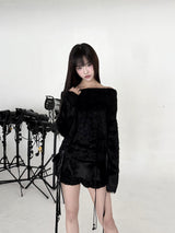 1544. Fur layered cancan string mini sk (2color)