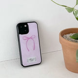 ribbon glossy glass bumper case (pink)