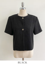 Kolb Round Neck Short Sleeve Tweed Jacket