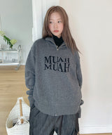 [1WAY ZIPPER] LAMBSWOOL JACQUARD KNIT ZIPUP