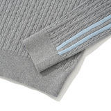 KIRSH PLAIN LINE POINT CABLE KNIT - GRAY 