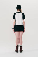 COLOR BLOCK RAGLAN T-SHIRT - WHITE
