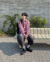 べズロ S/S ピグメントチェックシャツ