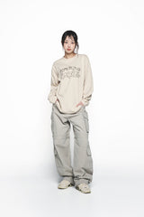 25SS ダンシングベアロゴロングスリーブTシャツ ダークベージュ