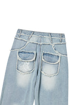 RAW CUT DENIM PANTS (LIGHT BLUE)