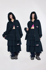 チェックラッフルスカート  Navy
