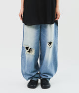 Destoryed Balloon Denim (2color)