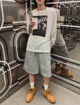 Drag rivet sweat half pants