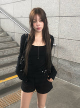 フェロスタッドアイレットベルトショートパンツ