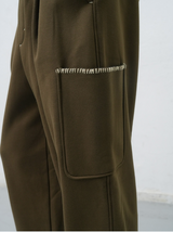 stitch cargo sweat pants - khaki        